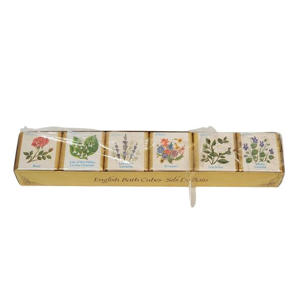 Delagar English Bath Cubes 6 Pack Floral Scents Rose Lavender Gardenia Lily NOS - Picture 1 of 7